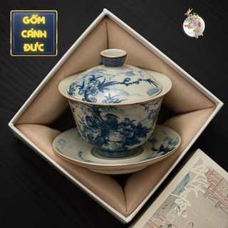  Chén Khải Xuân Thu Men Cổ Cảnh Đức Trấn HOÀNG ĐAN TEA 150ml Chén Chủ Uống Pha Trà Đạo Kèm Hộp Đựng Cao Cấp 