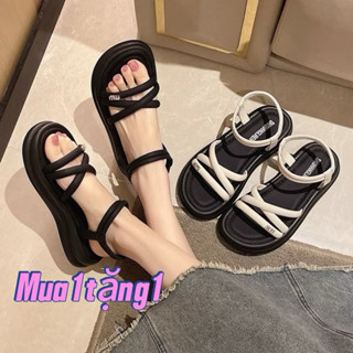 Giày Sandal Nữ Đế Độn CAO CẤP .Quai Dây Mảnh Thun Hậu Co Giãn Cực Êm Chân Thích Hợp Mang Đi Học Đi Biển,Dạo Phố. miumiu