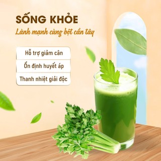 Bột cần tây sấy lạnh 500g, nguyên chất, thơm, mịn, pha nước uống detox - Lãn Ông