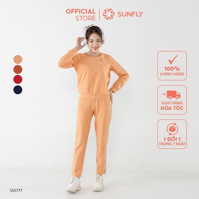 Bộ thể thao nữ cotton compact áo dài quần dài SS5777