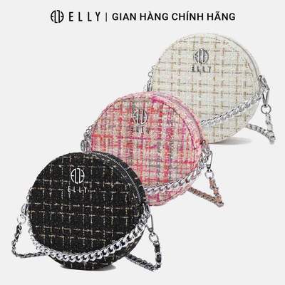 Túi xách nữ thời trang ELLY EL289 đeo chéo đeo vai xách tay dạ phối da tổng hợp chính