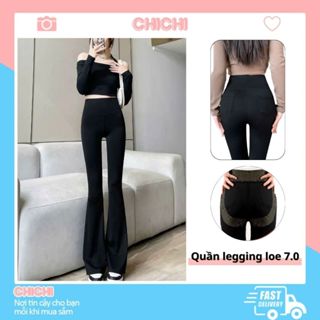 Quần legging ống loe có túi cạp cao 7.0 định hình nâng mông chất su đúc hàng Quảng Châu ChiChi HM28
