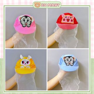 Mũ kèm khăn voan cho bé, mũ chắn gió nắng cho bé, mũ có voan che cho bé, nón kèm khăn voan - 2X MART