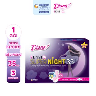 Băng vệ sinh ban đêm Diana Sensi Supernight 35cm 3 miếng/gói