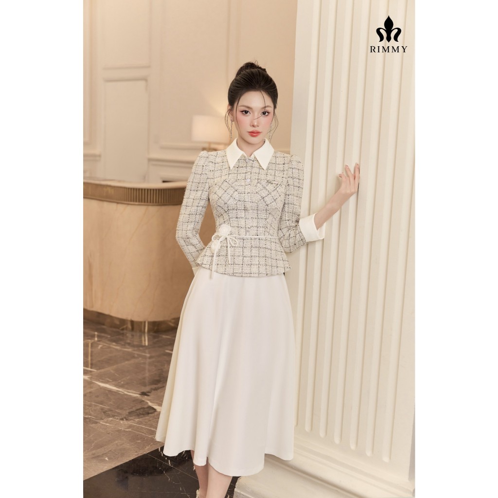Wendy Chân váy trắng basic form A lịch sự tinh tế Thời Trang Thiết Kế Rimmy