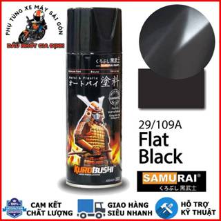  Chai sơn xịt sơn xe Samurai 109A đen nhám 400ml chính hãng - Nhập khẩu Malaysia 