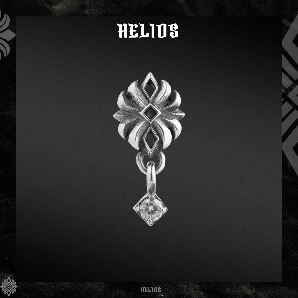 Khuyên Tai Bạc S925 Khanka Lotus Earring Helios Black Silver Original