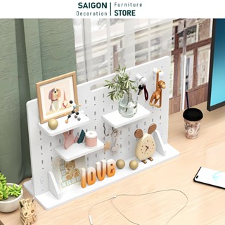  Bảng pegboard để bàn kèm kệ và móc treo ảnh idol phụ kiện decor bàn học bàn làm việc SAIGON - SIG417 