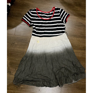 2h. đầm xoè omber thun phối jean dưới 53kg. vd21