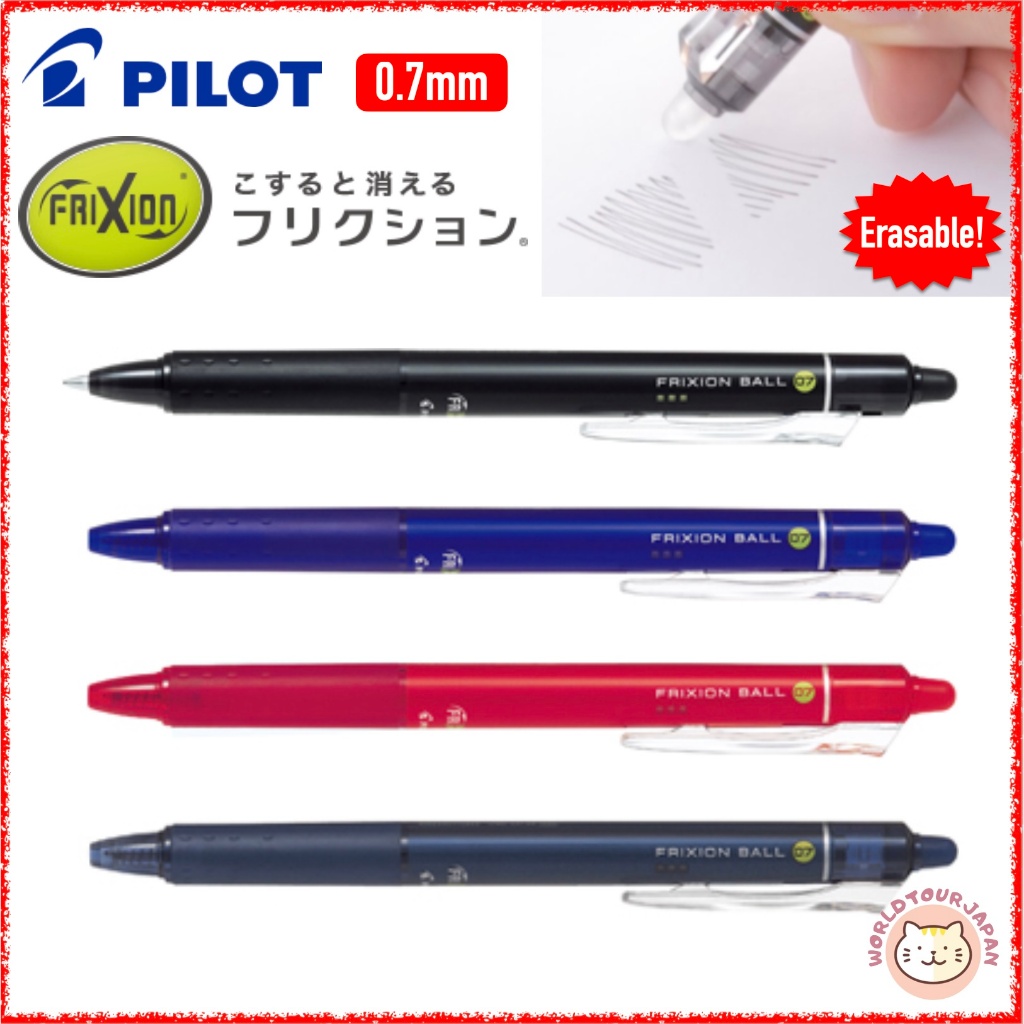 PILOT / FRIXION Ball Clicker / Line Weight 0.7mm Extra-Fine / Erasable Gel Ink Pen [ DIRECT FROM JAP