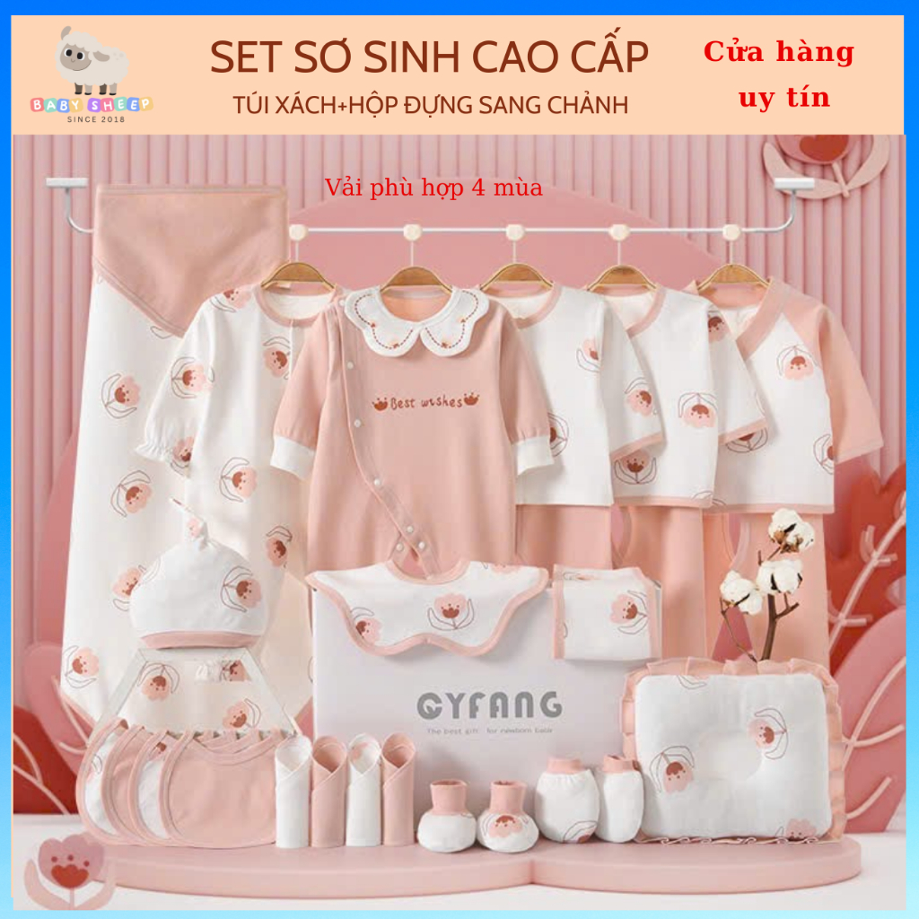 QUÀ TẶNG ĐẦY THÁNG CAO CẤP SET ĐỒ SƠ SINH CHO BÉ 26 CHI TIẾT ĐÁNG YÊU
