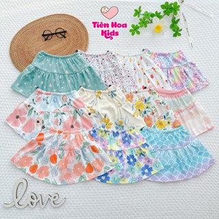 [Bé 7-19kg] Chân Váy 2 tầng có quần chip trong Cotton Bozip Xuất Dư Siêu Mềm Mịn Mát Cho Bé Gái mặc đi học đi chơi