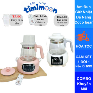  Bình đun nước pha sữa Coco bear 1300ml có điều chỉnh và giữ nhiệt độ liên tục Ấm đun nước pha sữa Cocobear  có khử Clo 