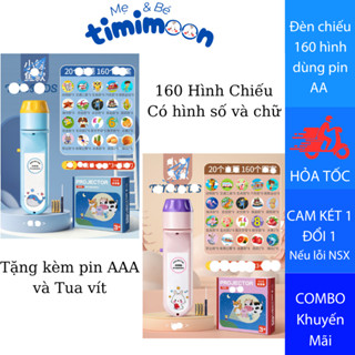Đèn pin chiếu hình FULL HỘP 160 HÌNH TẶNG PIN , Đèn pin chiếu hình động vật chữ cái và số cho bé học hỏi khám phá
