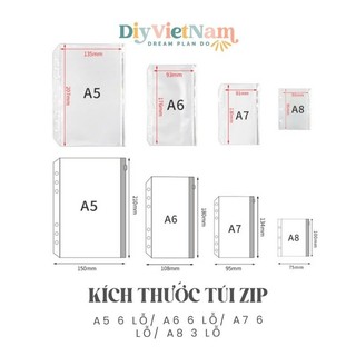 Túi Zip Planner – Túi Đựng Sticker, Phụ Kiện – Sổ Còng A4/B5/A5/A6/A7