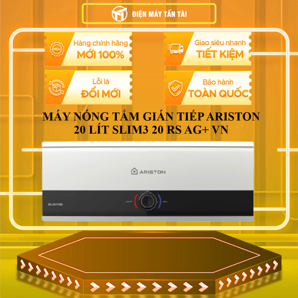 SLIM3 20 RS AG+ VN / SLIM3 30 RS AG+ VN - MÁY NÓNG TẮM GIÁN TIẾP ARISTON - GIAO TOÀN QUỐC