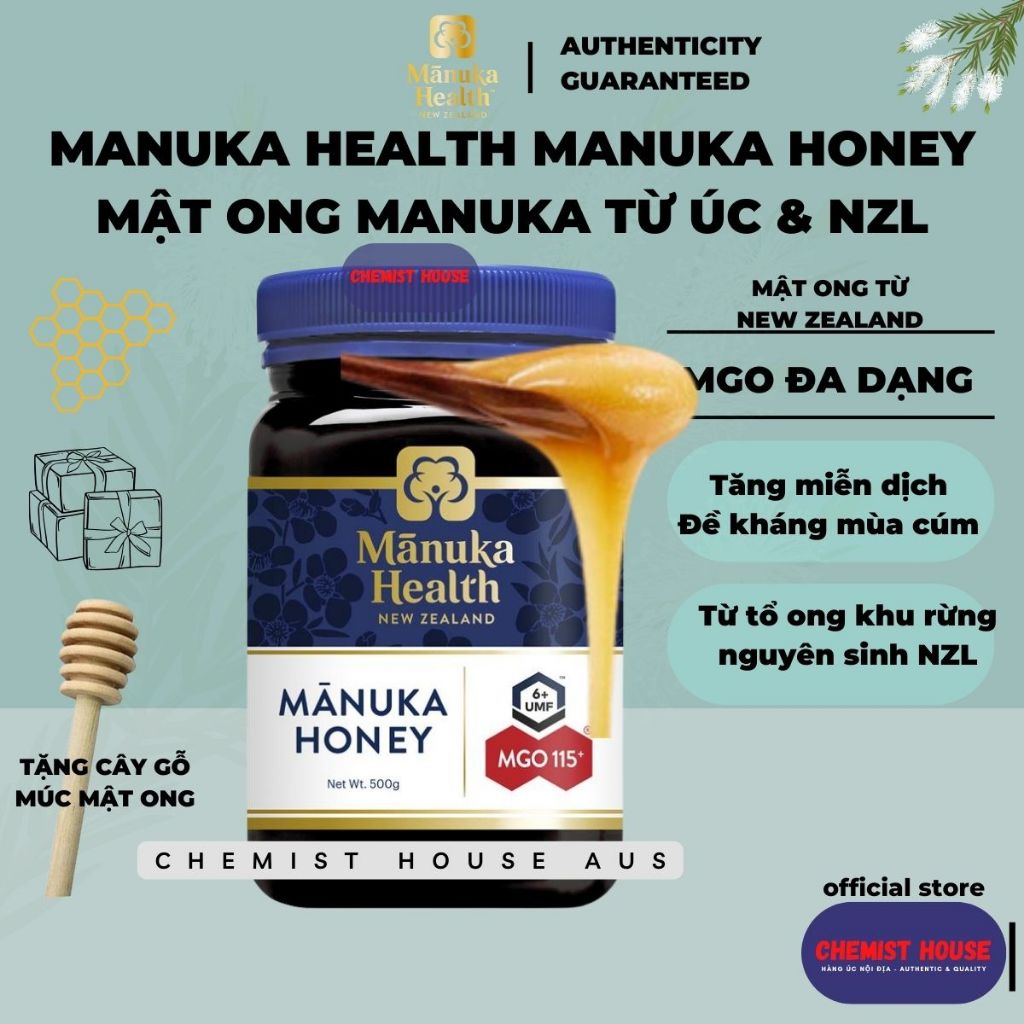 Manuka Health Mật Ong Manuka Úc Cao Cấp Tăng Đề Kháng Miễn Dịch Chính Hãng Có Mã QR