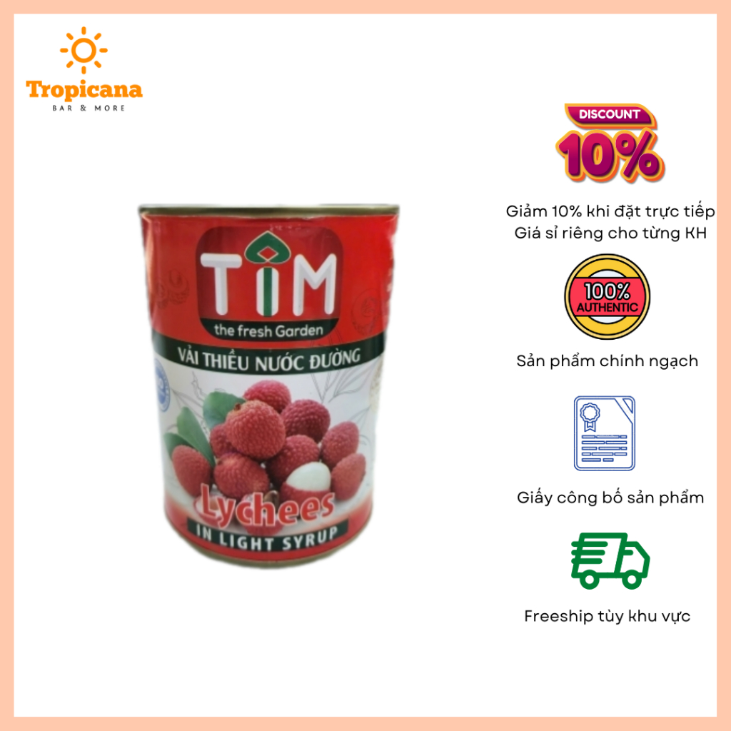 Vải ngâm đường TIM (NIF cũ) - Lon 560GR