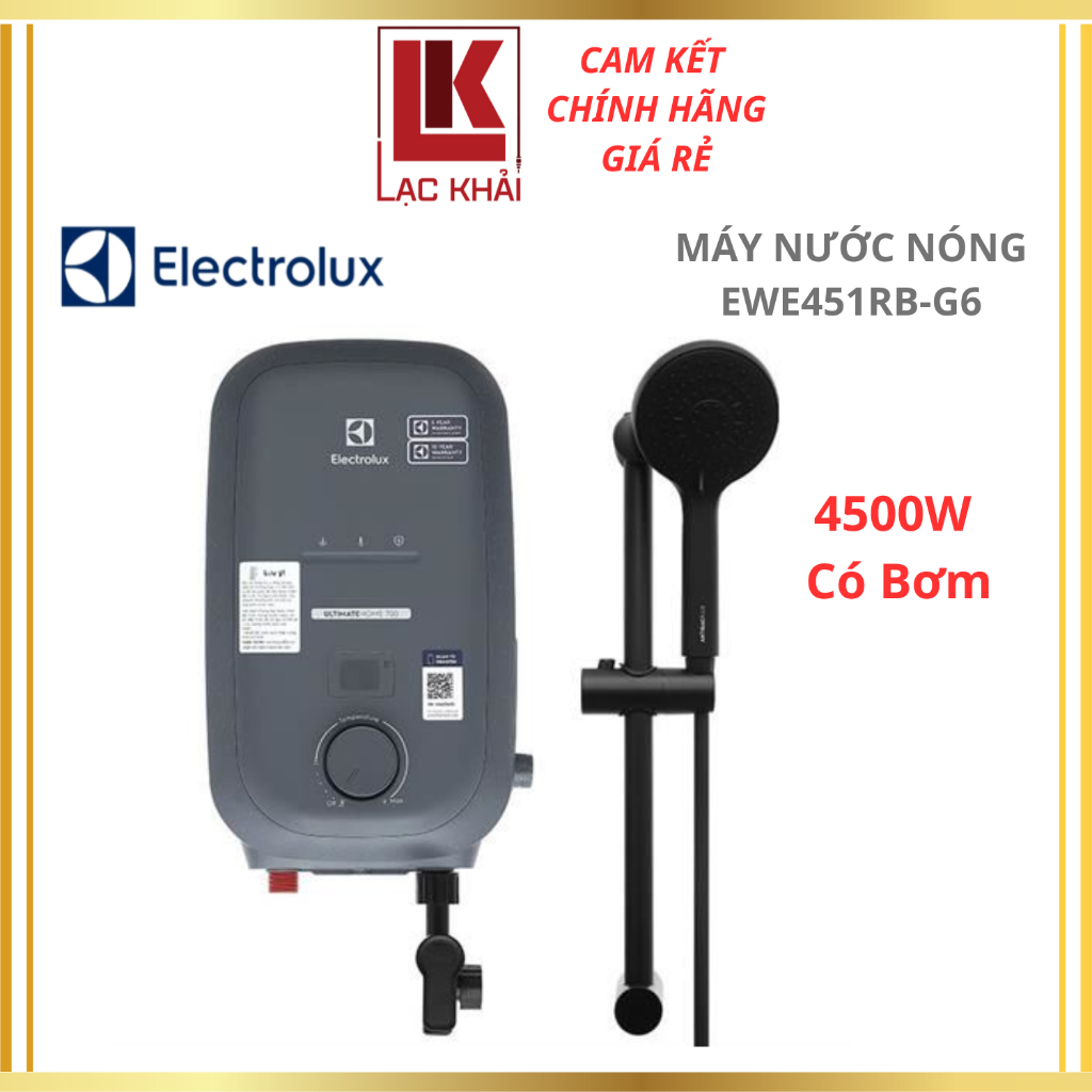 Máy nước nóng trực tiếp có bơm Electrolux 4500W EWE451RB-G6 - Hàng chính hãng