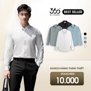 Áo sơ mi nam dài tay sang trọng 360 Boutique sơ mi tay dài màu trắng đen xanh xám ôm vừa vặn thoải mái - STDOL517