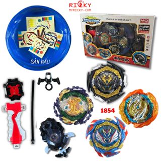 Bộ 4 con quay BeyBlade + 2 tay phóng và nhiều CON QUAY MẠNH, ĐỘC ĐÁO