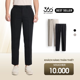 Quần âu nam cạp trượt bụng điều chỉnh thoải mái 360 Boutique quần tây đen chất dày dặn - QACOL515