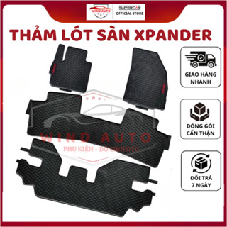 Thảm LÓT SÀN CAO SU xe Mitsubishi Xpander/Xpander Cross 2018- 2021, 2022, 2023,2024 loại đúc dày, 3 hàng ghế dễ vệ sinh