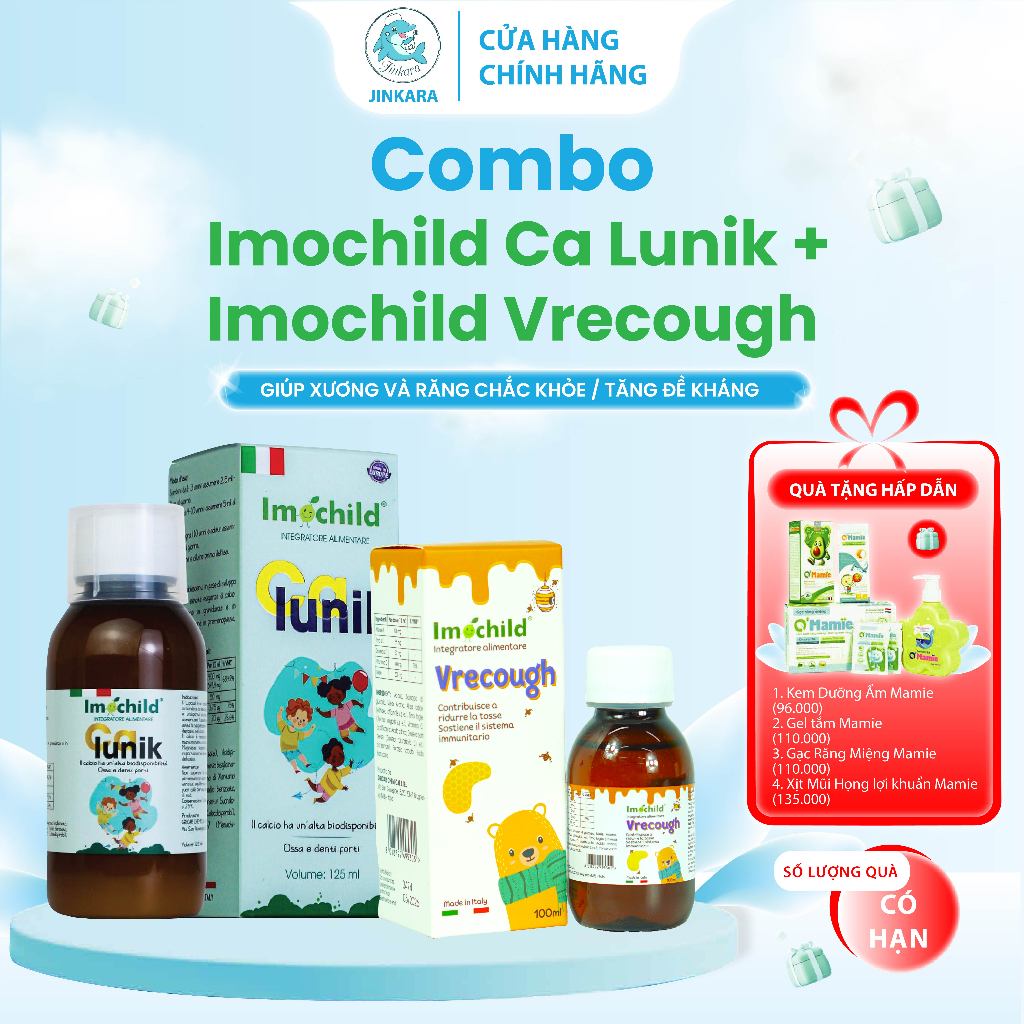 Combo Canxi Sinh Học IMOCHILD CALUNIK LIPOCAL 125ml Hàm Lượng Cực Cao Giúp Trẻ Bổ Sung Canxi Tăng Ch