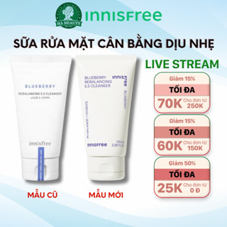 Sữa rửa mặt innisfree Blueberry Rebalancing 5.5 Cleanser 100ml dịu nhẹ cân bằng giữ ẩm sáng khỏe săn chắc da