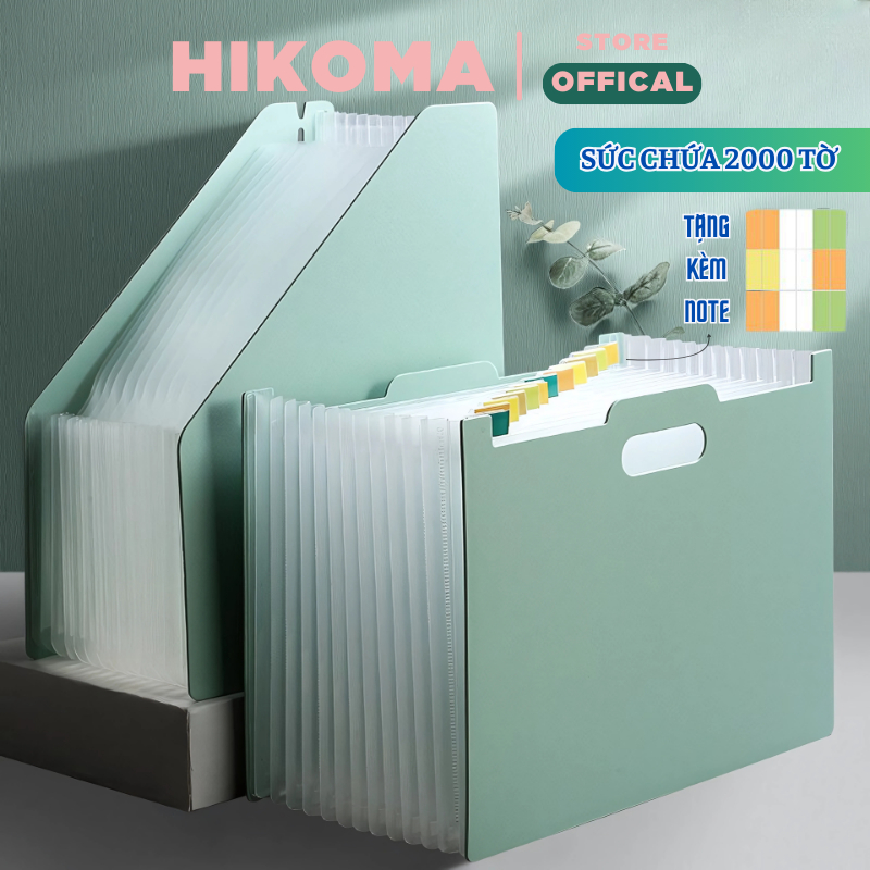 Túi đựng tài liệu Hikoma 13 ngăn để bàn - file đựng tài liệu văn phòng giá rẻ - tập hồ sơ