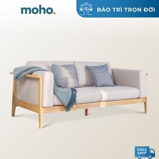 Ghế Sofa Gỗ Cao Su Tự Nhiên MOHO FYN 901 Màu Tự Nhiên Nệm Be 2,06m