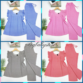  Đồ Bộ Tole Nữ Bộ Lanh Nữ Mặc Nhà Caro Chấm Bi Quần Dài Cánh Tiên Có Bigsize - Pigbabystore 