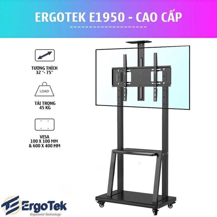Kệ TiVi - Gía Treo TiVi Di Động Nhập Khẩu ErgoTek E1950 - Lắp TiVi 32-75inch - Mẫu Mới Nhất 2024