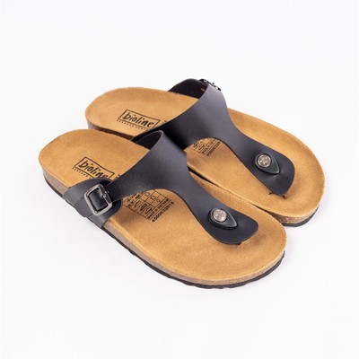 Dép công sở Birken Đế Trấu BIOLINE Official Unisex Nam nữ Quai Da Pu Xỏ Ngón - PU07