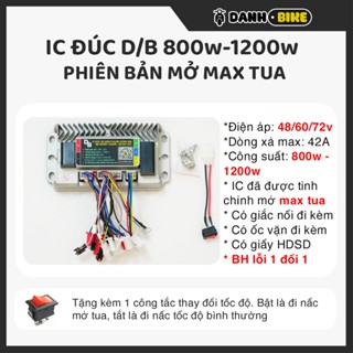 IC Đúc D/B 800w - 1200w | Mở Tua Sẵn | 48V - 60V - 72V | Dòng Xả 42A | IC Chuẩn Sóng Sin | Đi êm | BO ĐIỀU KHIỂN XE ĐIỆN