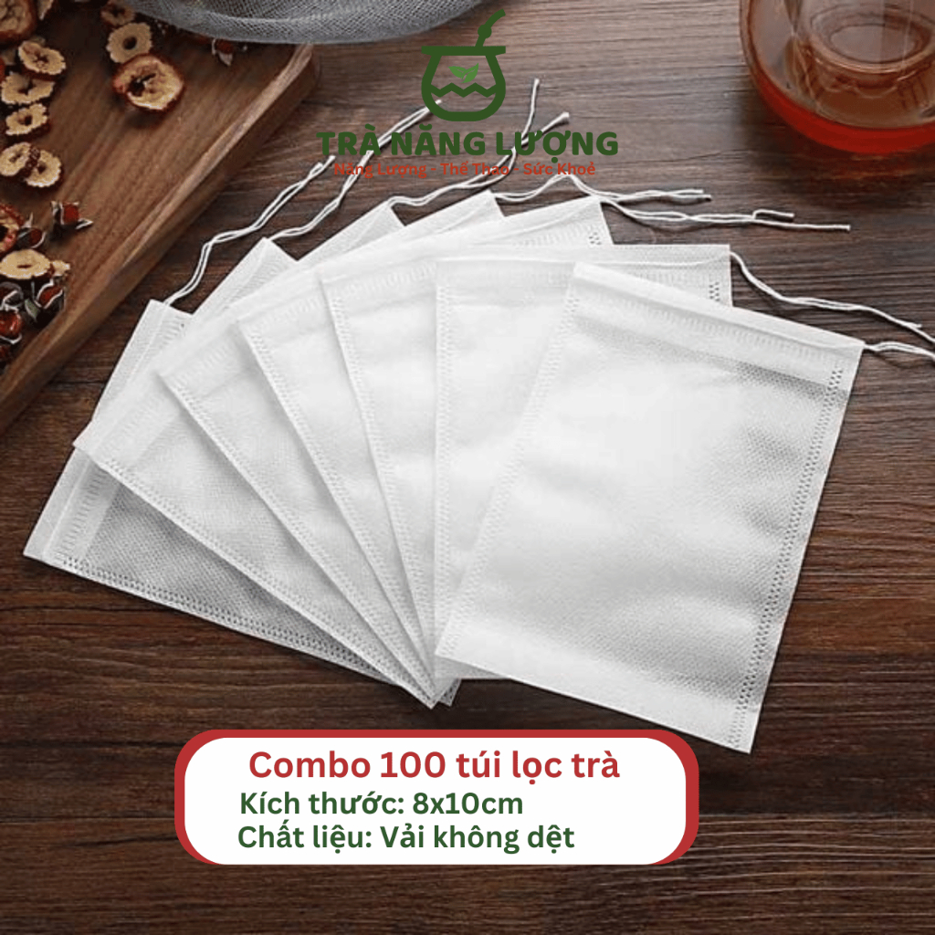 [COMBO 100] Túi lọc trà chất liệu vải không dệt có kích thước 8x10cm