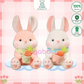 Gấu Bông Thỏ Yếm Hoa Cầm rổ cà rốt. Thỏ Bông tai đứng hàng quảng châu siêu đẹp K3T3