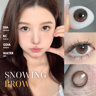  Kính áp tròng SNOWING BROWN nâu xước tự nhiên douyin lens cận 6 tháng G.DIA 14.2mm có độ0-8 Nội Địa  