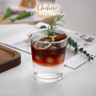 Ly thủy tinh trơn miệng loe dáng thấp 360ml mẫu ly decor mới nhất sử dụng cho cafe, sinh tố rất đẹp - Chihirostore.decor