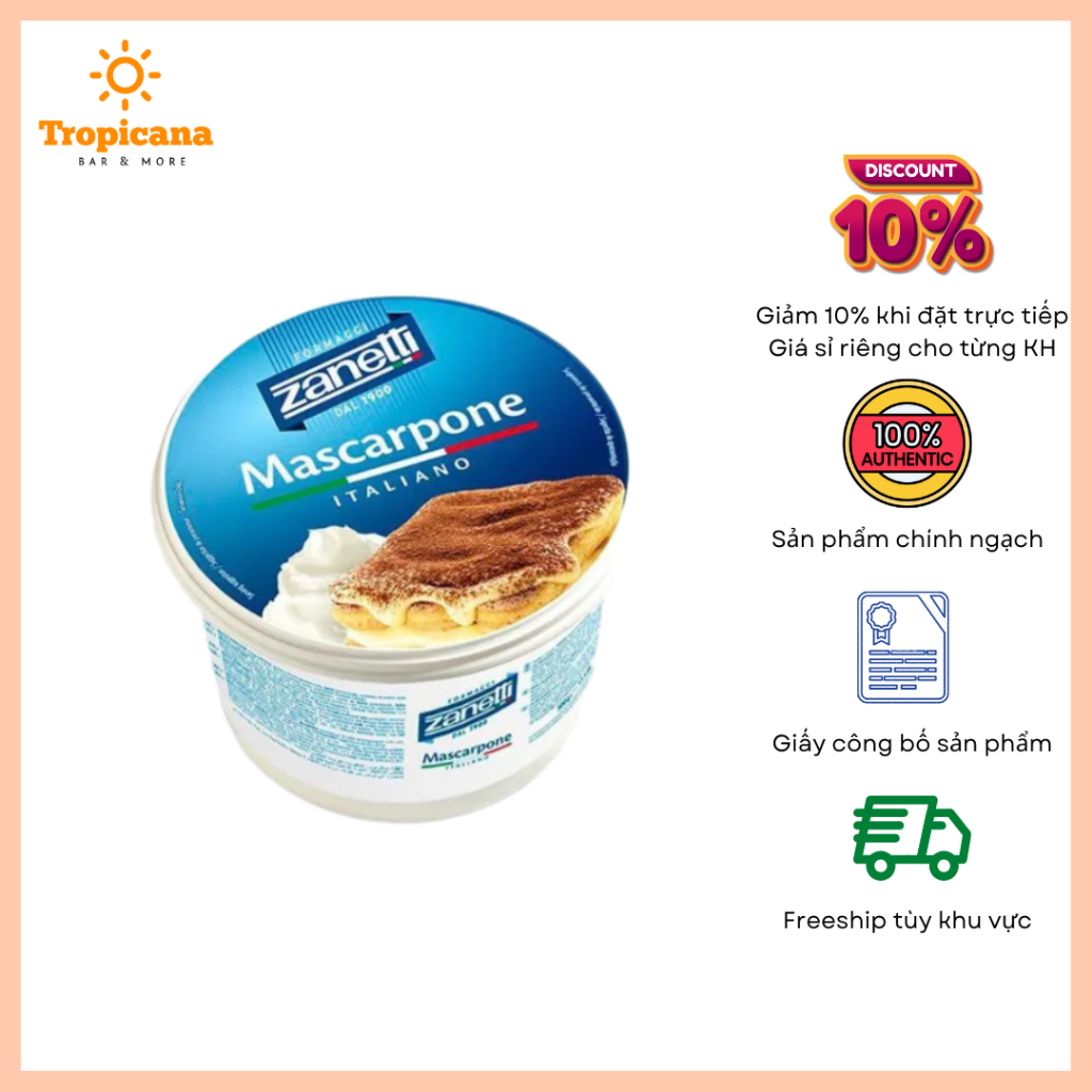 Phô mai Mascarpone Zanetti - Hộp 500g
