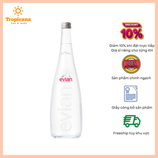 THÙNG nước khoáng Pháp Evian chai thủy tinh - 750ml