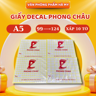 (Xấp 10 Tờ) Giấy Decal Phong Châu A5 Có Lớp Keo Dán Chắc Chắn