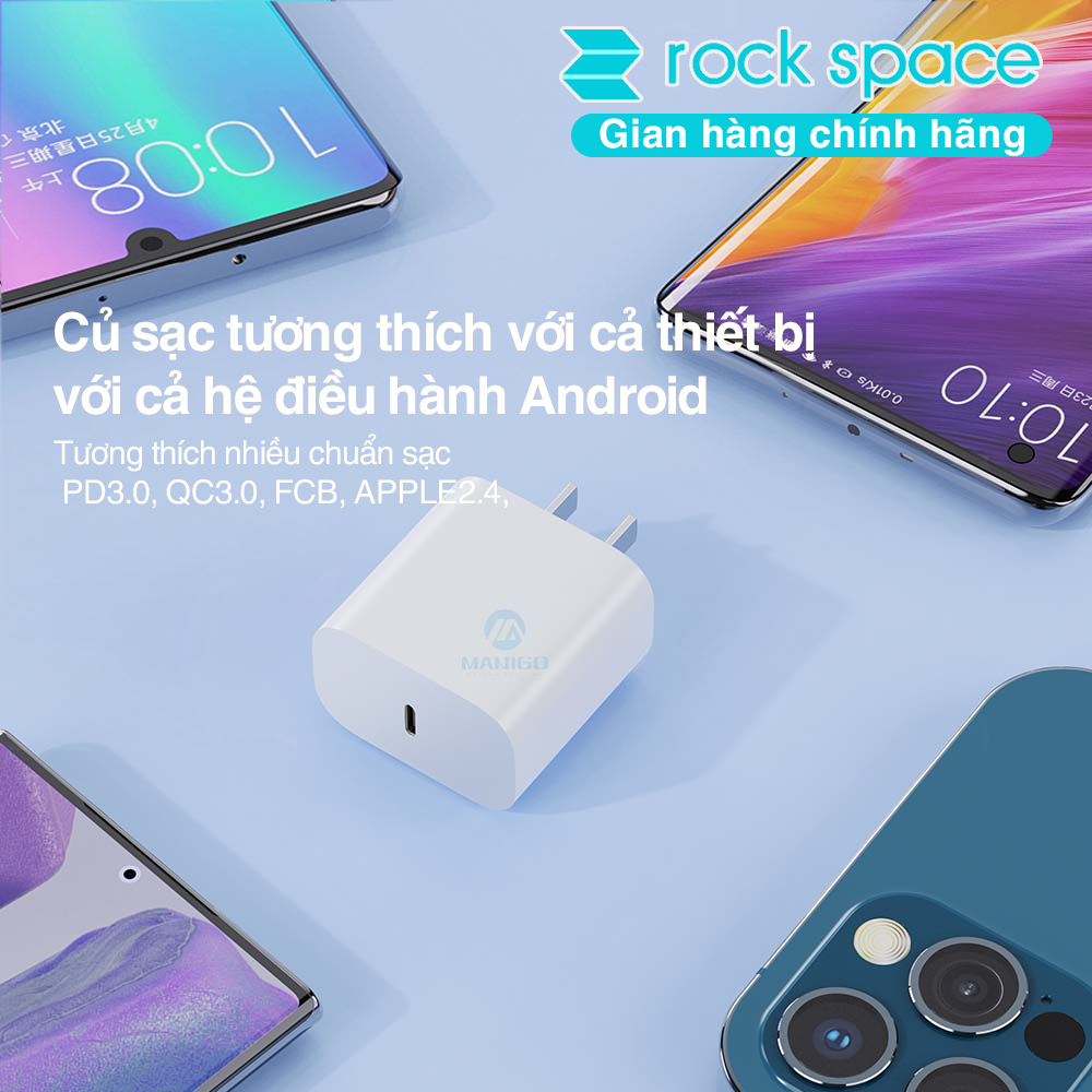 Bộ Sạc nhanh 20W Rockspace T18 hàng chính hãng bảo hành 12 tháng 1 đổi 1 | BigBuy360 - bigbuy360.vn