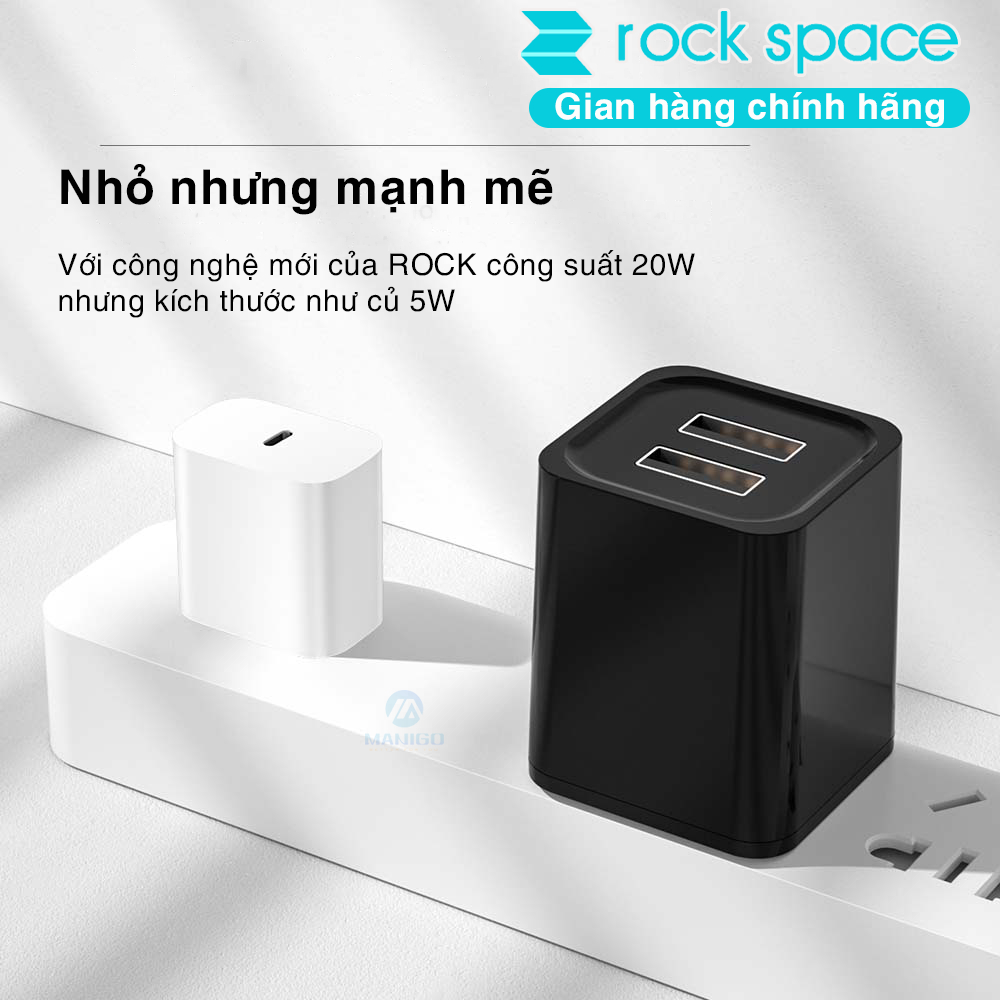 Bộ Sạc nhanh 20W Rockspace T18 hàng chính hãng bảo hành 12 tháng 1 đổi 1 | BigBuy360 - bigbuy360.vn