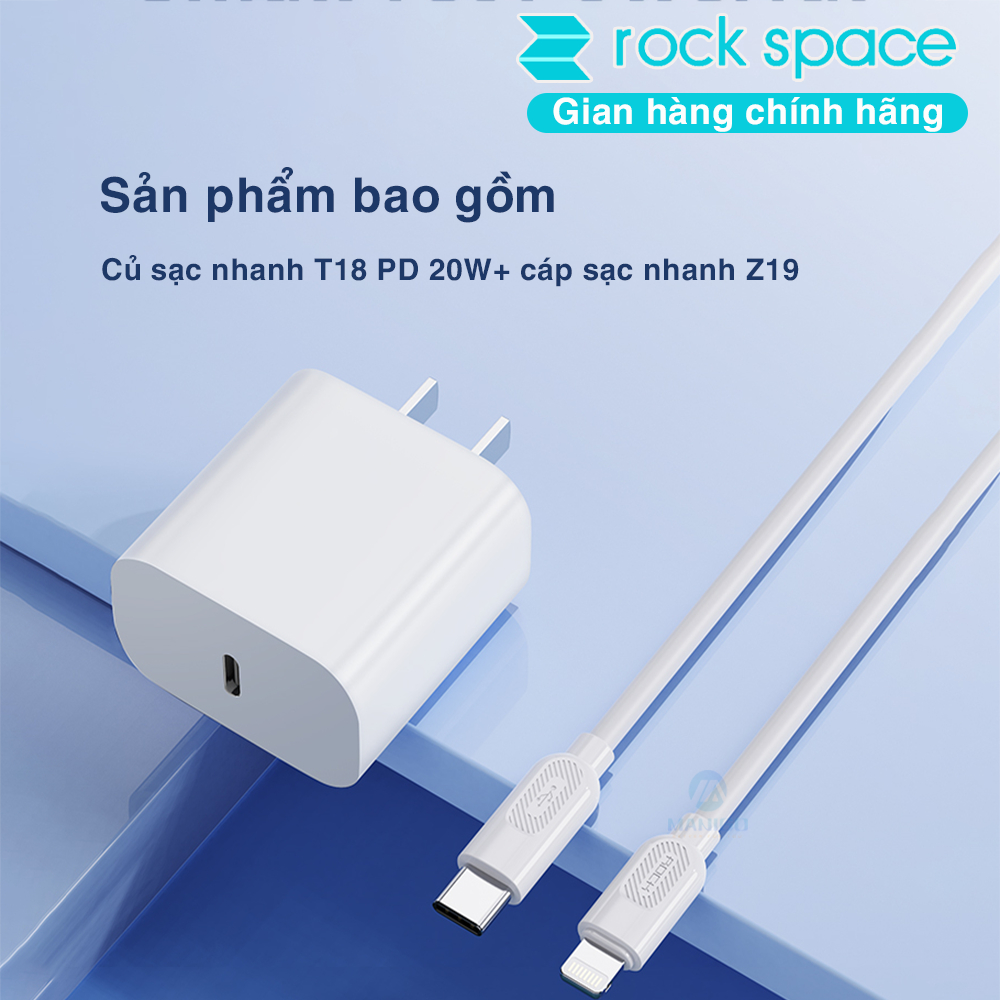 Bộ Sạc nhanh 20W Rockspace T18 hàng chính hãng bảo hành 12 tháng 1 đổi 1 | BigBuy360 - bigbuy360.vn