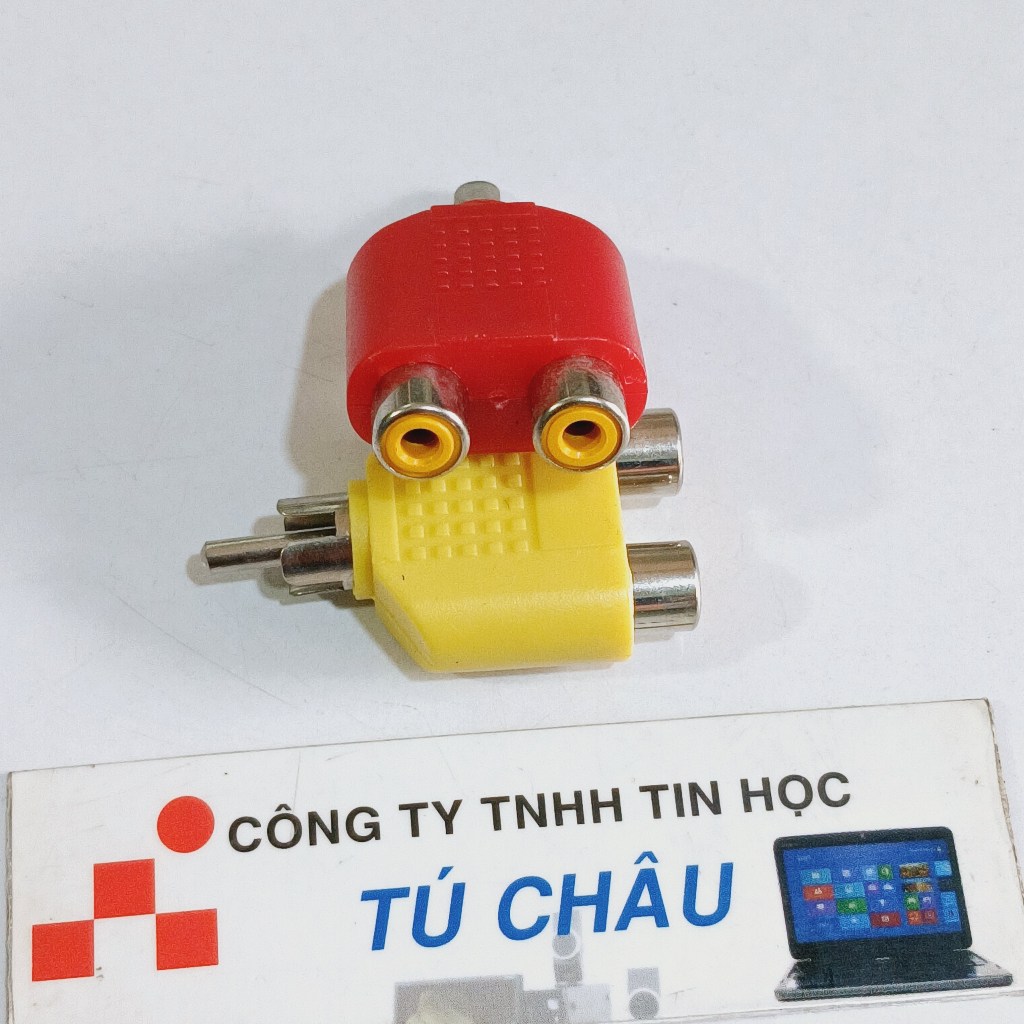 Đầu chia AV 1 ra 2 / 1 đầu AV đực ra 2 AV Cái (Đoạn ngắn nhiều màu) / Giá bán 2 Cái
