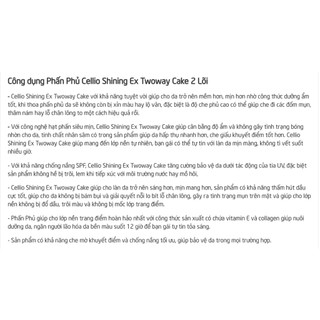 Phấn Phủ Cellio Hai Lõi Shining Ex Twoway Cake