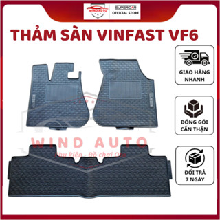 Thảm Sàn Cao Su xe Vinfast VF6 màu đen, đúc nguyên khối không mùi, chống trượt dễ dàng vệ sinh- Bộ 3 tấm