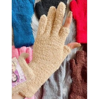 Găng Tay Ủ Kem Lông Cừu Hở 2 Ngón Tay, Bao Tay Nữ Chống Nắng