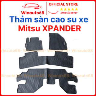 Thảm sàn, LÓT SÀN CAO SU xe Xpander / Xpander Cross 2018- 2021, 2022, 2023,2024 mẫu mới tổ ong chữ trắng không mùi
